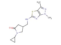 1-cyclopropyl-4-{[(1,3-dimethyl-1H-pyrazolo[3,4-d][1,3]thiazol-5-yl)amino]methyl}pyrrolidin-2-one