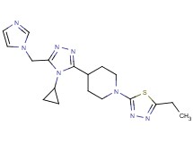 4-[4-cyclopropyl-5-(1H-imidazol-1-ylmethyl)-4H-1,2,4-triazol-3-yl]-1-(5-ethyl-1,3,4-thiadiazol-2-yl)piperidine