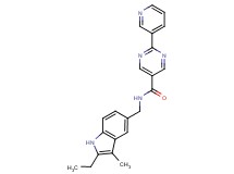 N-[(2-ethyl-3-methyl-1H-indol-5-yl)methyl]-2-pyridin-3-ylpyrimidine-5-carboxamide