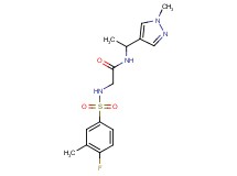 N~2~-[(4-fluoro-3-methylphenyl)sulfonyl]-N~1~-[1-(1-methyl-1H-pyrazol-4-yl)ethyl]glycinamide