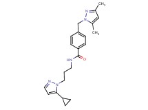 N-[3-(5-cyclopropyl-1H-pyrazol-1-yl)propyl]-4-[(3,5-dimethyl-1H-pyrazol-1-yl)methyl]benzamide