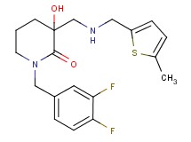 1-(3,4-difluorobenzyl)-3-hydroxy-3-({[(5-methyl-2-thienyl)methyl]amino}methyl)-2-piperidinone