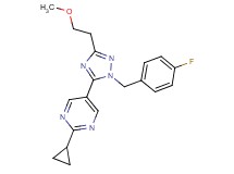2-cyclopropyl-5-[1-(4-fluorobenzyl)-3-(2-methoxyethyl)-1H-1,2,4-triazol-5-yl]pyrimidine