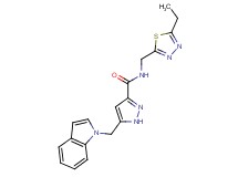 N-[(5-ethyl-1,3,4-thiadiazol-2-yl)methyl]-5-(1H-indol-1-ylmethyl)-1H-pyrazole-3-carboxamide