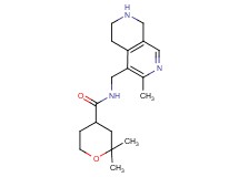 2,2-dimethyl-N-[(3-methyl-5,6,7,8-tetrahydro-2,7-naphthyridin-4-yl)methyl]tetrahydro-2H-pyran-4-carboxamide