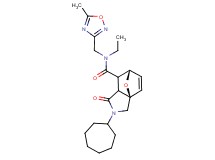 (3aR*,6S*)-2-cycloheptyl-N-ethyl-N-[(5-methyl-1,2,4-oxadiazol-3-yl)methyl]-1-oxo-1,2,3,6,7,7a-hexahydro-3a,6-epoxyisoindole-7-carboxamide