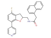 N-{[4-fluoro-7-(4-pyridinyl)-2,3-dihydro-1-benzofuran-2-yl]methyl}-2-(1-naphthyl)acetamide