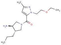 (3R*,4S*)-1-{[1-(2-ethoxyethyl)-3-methyl-1H-pyrazol-5-yl]carbonyl}-4-propylpyrrolidin-3-amine