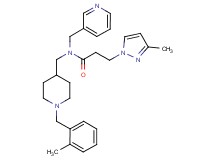 N-{[1-(2-methylbenzyl)-4-piperidinyl]methyl}-3-(3-methyl-1H-pyrazol-1-yl)-N-(3-pyridinylmethyl)propanamide