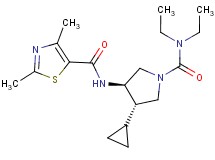 N-{(3R*,4S*)-4-cyclopropyl-1-[(diethylamino)carbonyl]pyrrolidin-3-yl}-2,4-dimethyl-1,3-thiazole-5-carboxamide