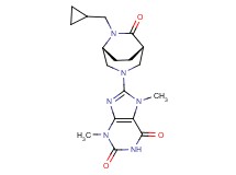 8-[(1S*,5R*)-6-(cyclopropylmethyl)-7-oxo-3,6-diazabicyclo[3.2.2]non-3-yl]-3,7-dimethyl-3,7-dihydro-1H-purine-2,6-dione