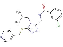 3-chloro-N-({4-isobutyl-5-[(4-pyridinylmethyl)thio]-4H-1,2,4-triazol-3-yl}methyl)benzamide