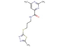 2,6-dimethyl-N-{3-[(5-methyl-1,3,4-thiadiazol-2-yl)thio]propyl}pyrimidine-4-carboxamide
