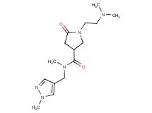 1-[2-(dimethylamino)ethyl]-N-methyl-N-[(1-methyl-1H-pyrazol-4-yl)methyl]-5-oxo-3-pyrrolidinecarboxamide