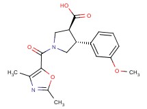 (3S*,4R*)-1-[(2,4-dimethyl-1,3-oxazol-5-yl)carbonyl]-4-(3-methoxyphenyl)pyrrolidine-3-carboxylic acid