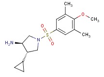 (3R*,4S*)-4-cyclopropyl-1-[(4-methoxy-3,5-dimethylphenyl)sulfonyl]pyrrolidin-3-amine