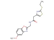 2-[2-(ethylthio)-1,3-thiazol-4-yl]-N-[(5-methoxy-1,3-benzoxazol-2-yl)methyl]acetamide