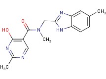 4-hydroxy-N,2-dimethyl-N-[(5-methyl-1H-benzimidazol-2-yl)methyl]pyrimidine-5-carboxamide