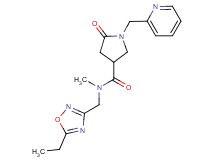 N-[(5-ethyl-1,2,4-oxadiazol-3-yl)methyl]-N-methyl-5-oxo-1-(2-pyridinylmethyl)-3-pyrrolidinecarboxamide