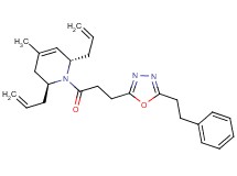 (2S*,6S*)-2,6-diallyl-4-methyl-1-{3-[5-(2-phenylethyl)-1,3,4-oxadiazol-2-yl]propanoyl}-1,2,3,6-tetrahydropyridine