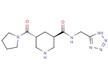 (3R*,5R*)-5-(pyrrolidin-1-ylcarbonyl)-N-(1H-tetrazol-5-ylmethyl)piperidine-3-carboxamide