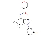 N-[1-(3-fluorophenyl)-6,6-dimethyl-4,5,6,7-tetrahydro-1H-indazol-4-yl]tetrahydro-2H-pyran-4-carboxamide