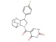 5-{[(3R*,3aR*,7aR*)-3-(4-fluorophenyl)hexahydro-4,7-ethanopyrrolo[3,2-b]pyridin-1(2H)-yl]carbonyl}pyrimidine-2,4(1H,3H)-dione
