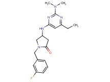 4-{[2-(dimethylamino)-6-ethylpyrimidin-4-yl]amino}-1-(3-fluorobenzyl)pyrrolidin-2-one