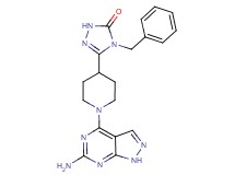 5-[1-(6-amino-1H-pyrazolo[3,4-d]pyrimidin-4-yl)-4-piperidinyl]-4-benzyl-2,4-dihydro-3H-1,2,4-triazol-3-one