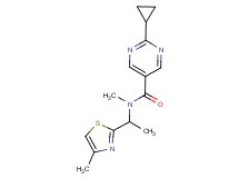 2-cyclopropyl-N-methyl-N-[1-(4-methyl-1,3-thiazol-2-yl)ethyl]pyrimidine-5-carboxamide