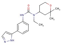 N-(2,2-dimethyltetrahydro-2H-pyran-4-yl)-N-ethyl-N'-[3-(1H-pyrazol-5-yl)phenyl]urea