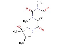 6-{[(3R*,4R*)-3-hydroxy-3,4-dimethylpyrrolidin-1-yl]carbonyl}-1,3-dimethylpyrimidine-2,4(1H,3H)-dione