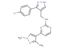 N-{[3-(4-chlorophenyl)-1H-pyrazol-4-yl]methyl}-4-(1,3-dimethyl-1H-pyrazol-4-yl)pyrimidin-2-amine