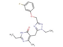 2-ethyl-5-({1-ethyl-3-[(3-fluorophenoxy)methyl]-1H-1,2,4-triazol-5-yl}methyl)-6-methylpyrimidin-4(3H)-one
