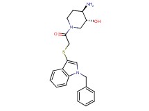 (3R*,4R*)-4-amino-1-{[(1-benzyl-1H-indol-3-yl)thio]acetyl}piperidin-3-ol