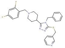 3-[({4-benzyl-5-[1-(2,4-difluorobenzyl)-4-piperidinyl]-4H-1,2,4-triazol-3-yl}thio)methyl]pyridine
