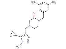 4-[(5-cyclopropyl-1-methyl-1H-pyrazol-4-yl)methyl]-1-(3,5-dimethylbenzyl)-2-piperazinone