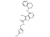 5-methyl-N-[(2-methyl-1,3-thiazol-4-yl)methyl]-4-(1,2,3,4-tetrahydro-1-naphthalenylamino)thieno[2,3-d]pyrimidine-6-carboxamide