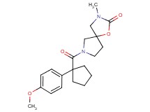 7-{[1-(4-methoxyphenyl)cyclopentyl]carbonyl}-3-methyl-1-oxa-3,7-diazaspiro[4.4]nonan-2-one