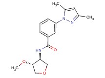 3-(3,5-dimethyl-1H-pyrazol-1-yl)-N-[(3S*,4R*)-4-methoxytetrahydrofuran-3-yl]benzamide