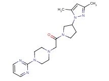 2-(4-{2-[3-(3,5-dimethyl-1H-pyrazol-1-yl)-1-pyrrolidinyl]-2-oxoethyl}-1-piperazinyl)pyrimidine