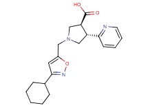 (3S*,4S*)-1-[(3-cyclohexylisoxazol-5-yl)methyl]-4-pyridin-2-ylpyrrolidine-3-carboxylic acid