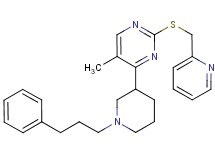 5-methyl-4-[1-(3-phenylpropyl)-3-piperidinyl]-2-[(2-pyridinylmethyl)thio]pyrimidine