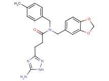3-(5-amino-1H-1,2,4-triazol-3-yl)-N-(1,3-benzodioxol-5-ylmethyl)-N-(4-methylbenzyl)propanamide