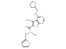N,5-dimethyl-4-[(tetrahydro-2-furanylmethyl)amino]-N-(2-thienylmethyl)thieno[2,3-d]pyrimidine-6-carboxamide