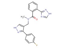 N-{[3-(4-fluorophenyl)-1H-pyrazol-4-yl]methyl}-N-methyl-2-(1H-1,2,4-triazol-3-yl)benzamide