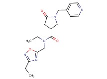 N-ethyl-N-[(3-ethyl-1,2,4-oxadiazol-5-yl)methyl]-5-oxo-1-(4-pyridinylmethyl)-3-pyrrolidinecarboxamide
