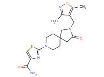 2-{2-[(3,5-dimethyl-4-isoxazolyl)methyl]-3-oxo-2,8-diazaspiro[4.5]dec-8-yl}-1,3-thiazole-4-carboxamide
