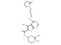 N-(2,2-dimethyltetrahydro-2H-pyran-4-yl)-5-methyl-4-{[3-(2-oxo-1-pyrrolidinyl)propyl]amino}thieno[2,3-d]pyrimidine-6-carboxamide
