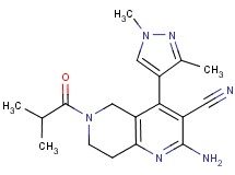 2-amino-4-(1,3-dimethyl-1H-pyrazol-4-yl)-6-isobutyryl-5,6,7,8-tetrahydro-1,6-naphthyridine-3-carbonitrile